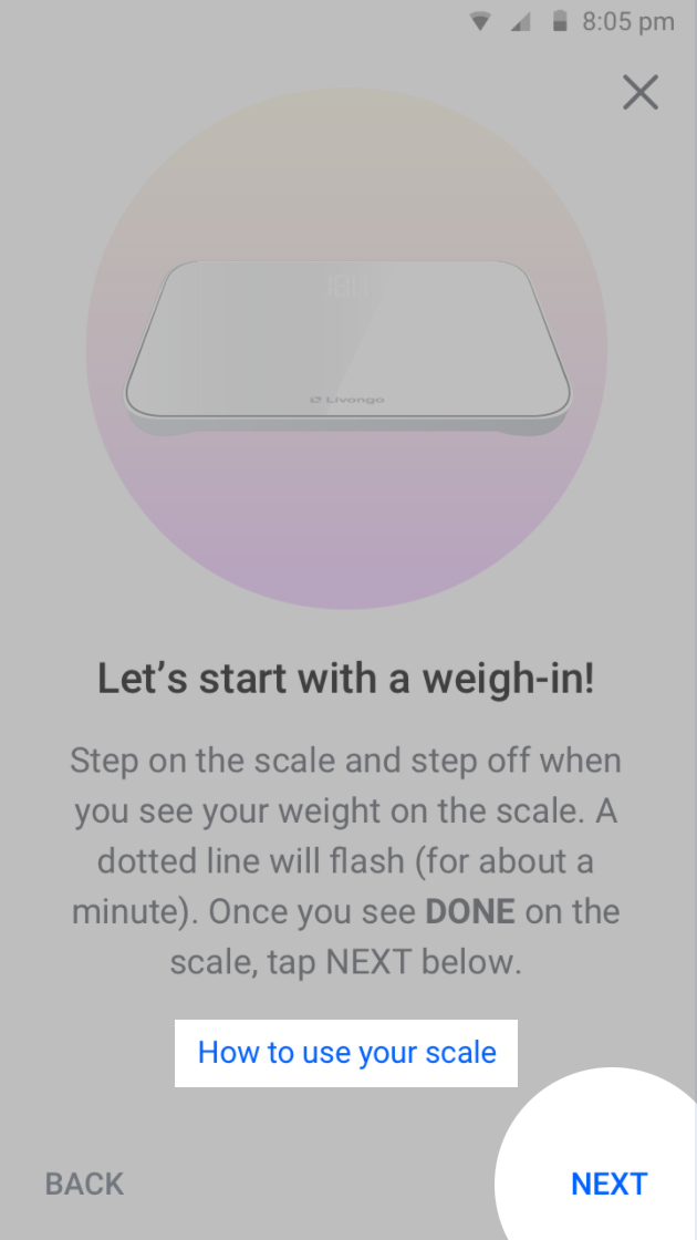 NEW Livongo WM1500 Cellular Body Smart Bathroom Gym Scale White Modern  Stylish